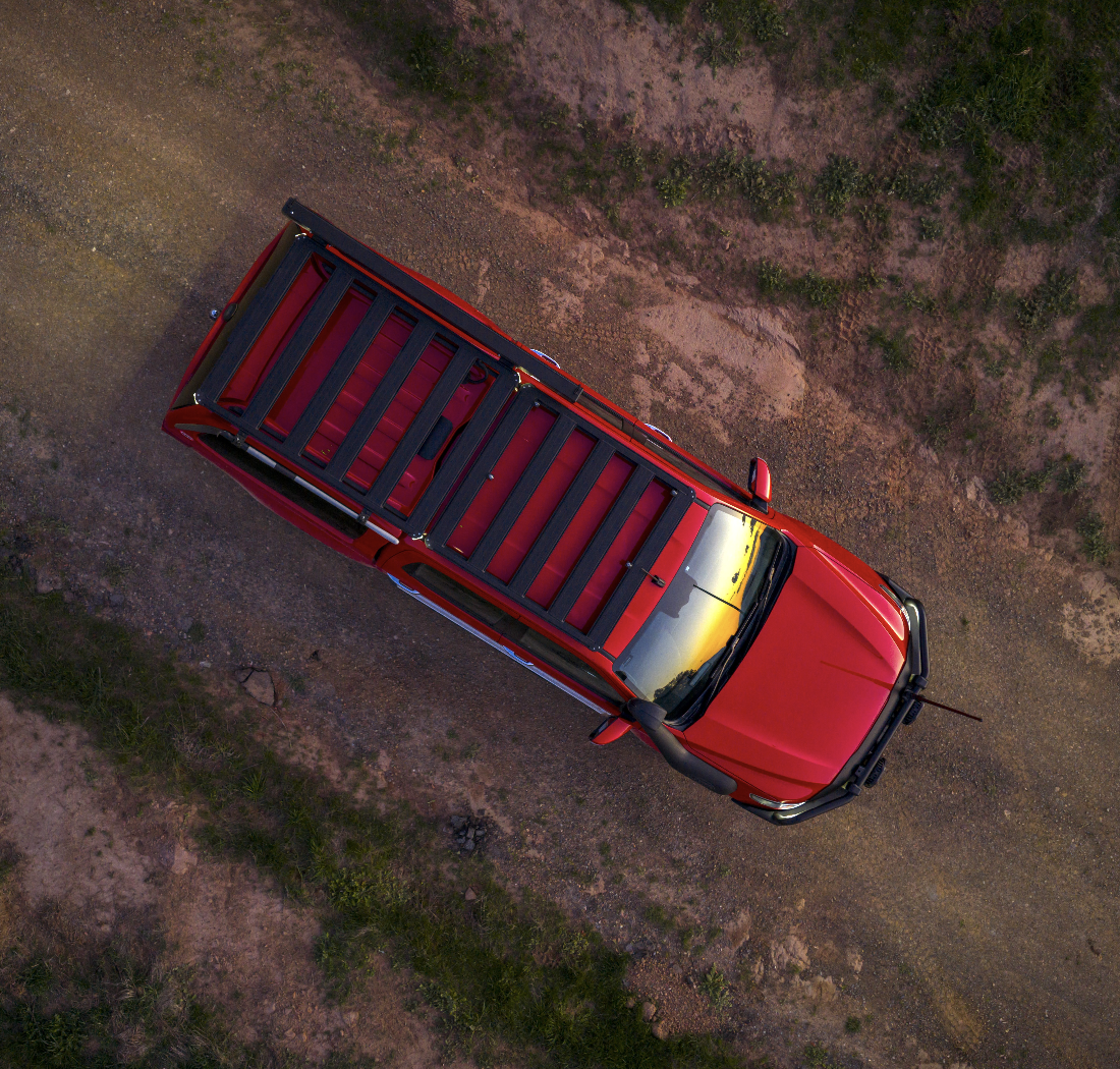 Truck cap roof racks feature